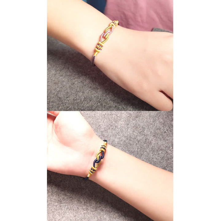 Pulsera de hilo trenzado con Buddha Stones, hecha a mano, anudada, fuerza de la fe