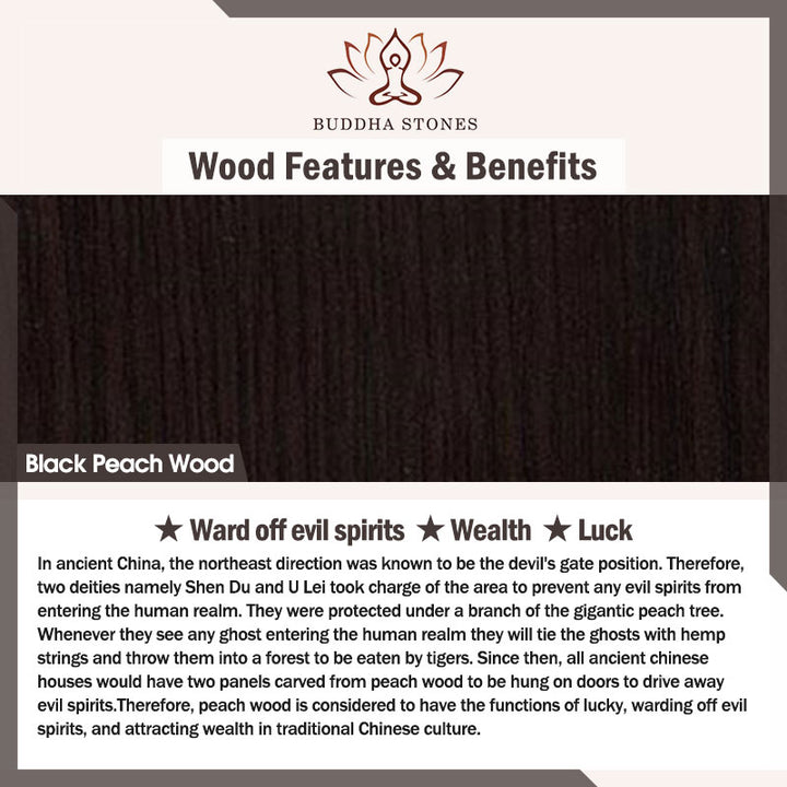 Decoraciones de cura calmante de flor de Buda de madera de melocotón negro - image 27
