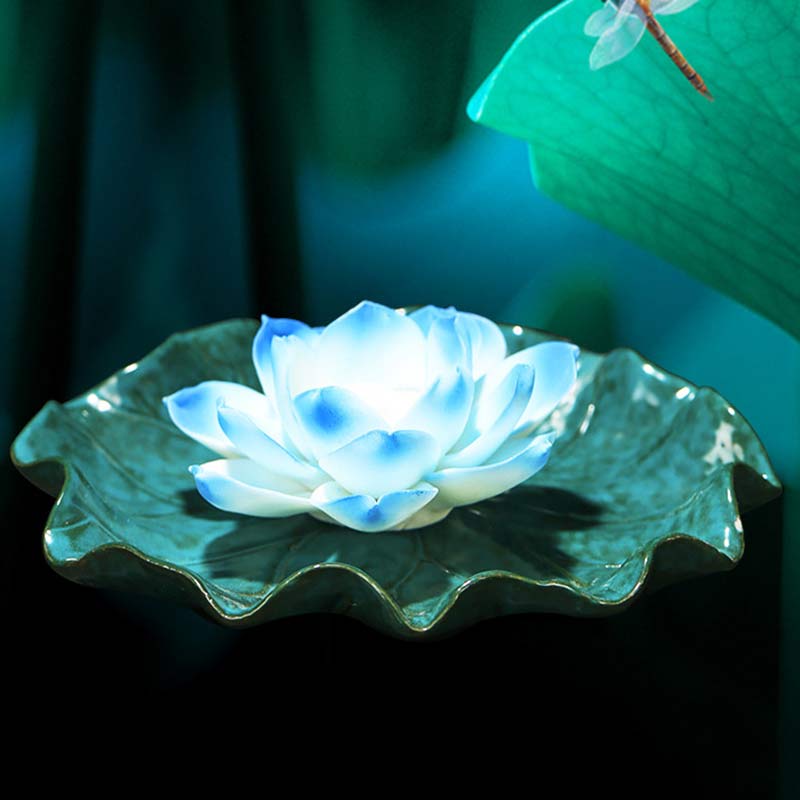 Decoración de quemador de incienso con bendición de loto tibetano