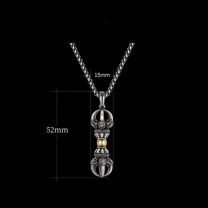 Colgante de collar de riqueza con diseño tibetano Dorje Vajra de Buddha Stones