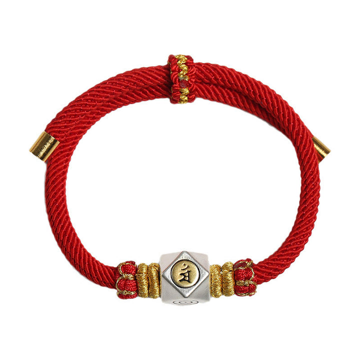 Pulsera para niños hecha a mano con Buddha Stones de plata de ley 999, zodíaco chino, Buda natal, cuerda roja, fuerza de la suerte
