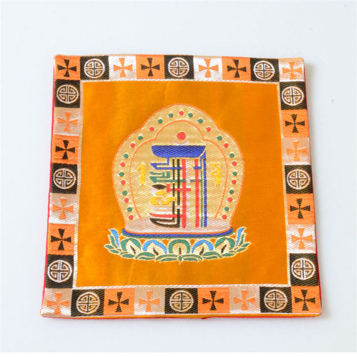 Estera de altar de oración Man-Bcu Kalachakra, estera de Jacquard para meditación curativa
