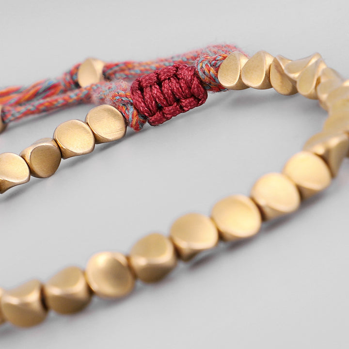 Pulsera de la suerte curativa con cuentas de cobre tibetanas de Buddha Stones