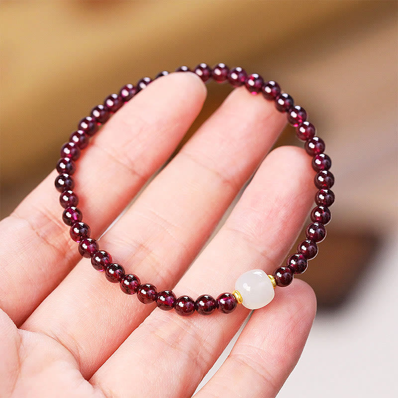 Pulsera de purificación de cuentas de jade granate natural con Buddha Stones
