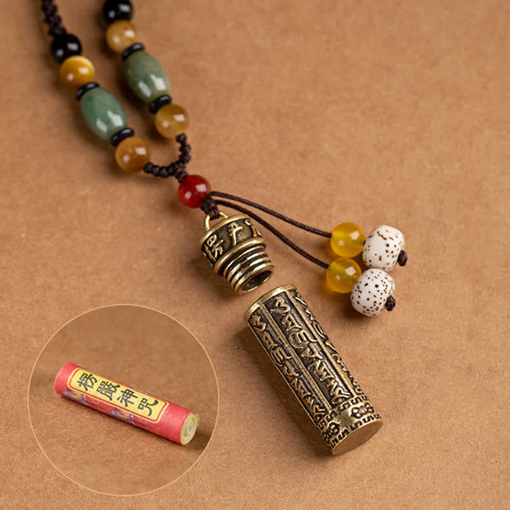 Buddhastoneshop Tibet Om Mani Padme Hum Ágata Shurangama Sutra Collar de protección colgante - image 16