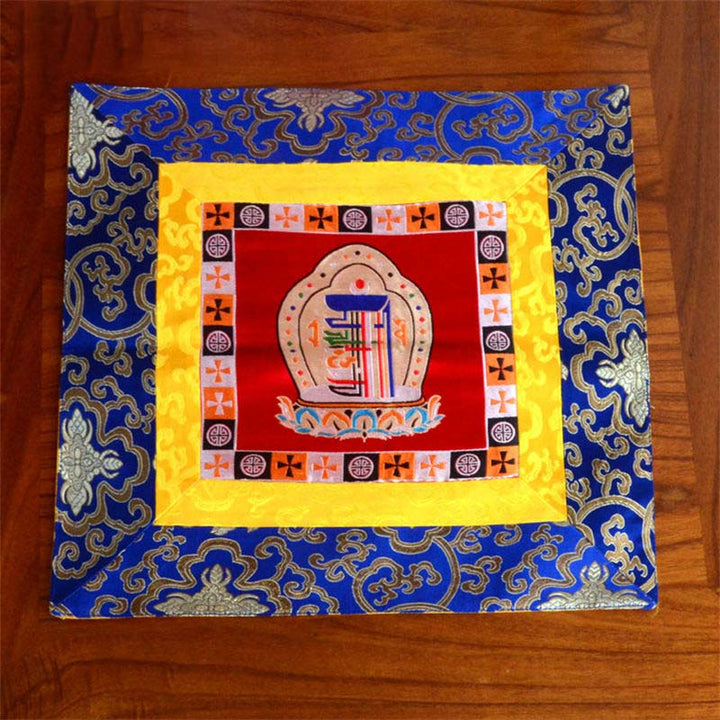 Oración Altar Mat Meditación Fuerza Nudo Sin Fin Vajra Man-Bcu Kalachakra Símbolos Auspiciosos