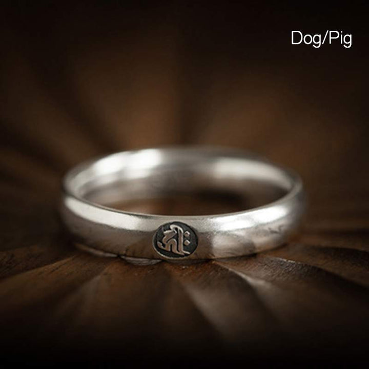 Anillo de plata de ley 925 con Buddha Stones , zodíaco chino, bendición de Buda natal