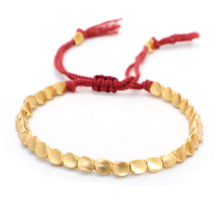 Pulsera de la suerte curativa con cuentas de cobre tibetanas de Buddha Stones