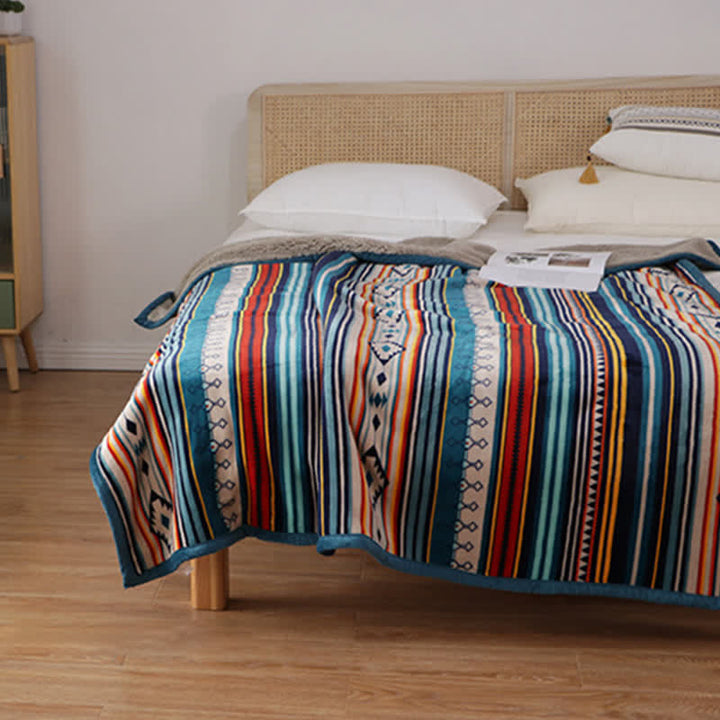 Manta de cama suave y cálida geométrica - image 15