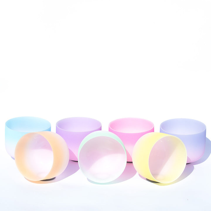 Cuenco de cristal tibetano de colores pastel, hecho a mano para yoga y meditación consciente. - image 2