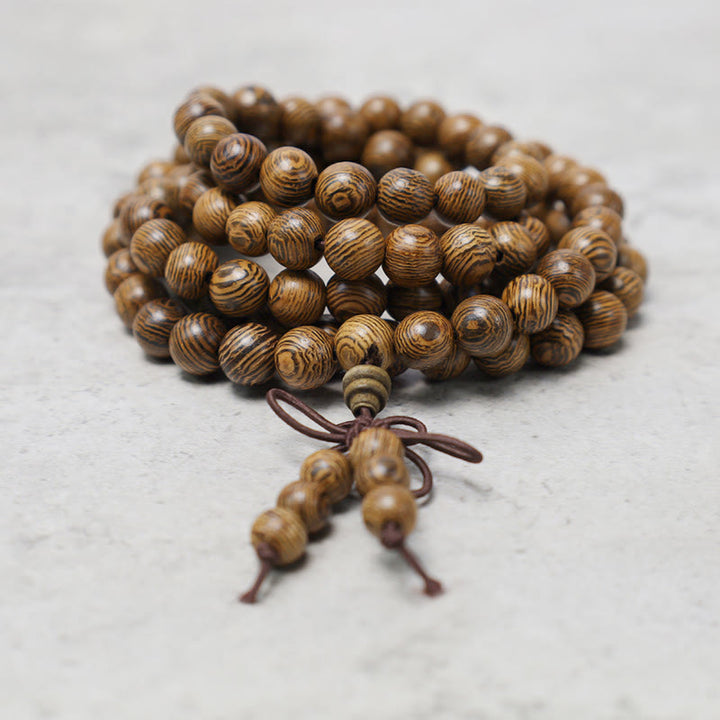 Pulsera de cuentas de Mala con Buddha Stones , 108, oración, meditación, sándalo, elástica - image 16