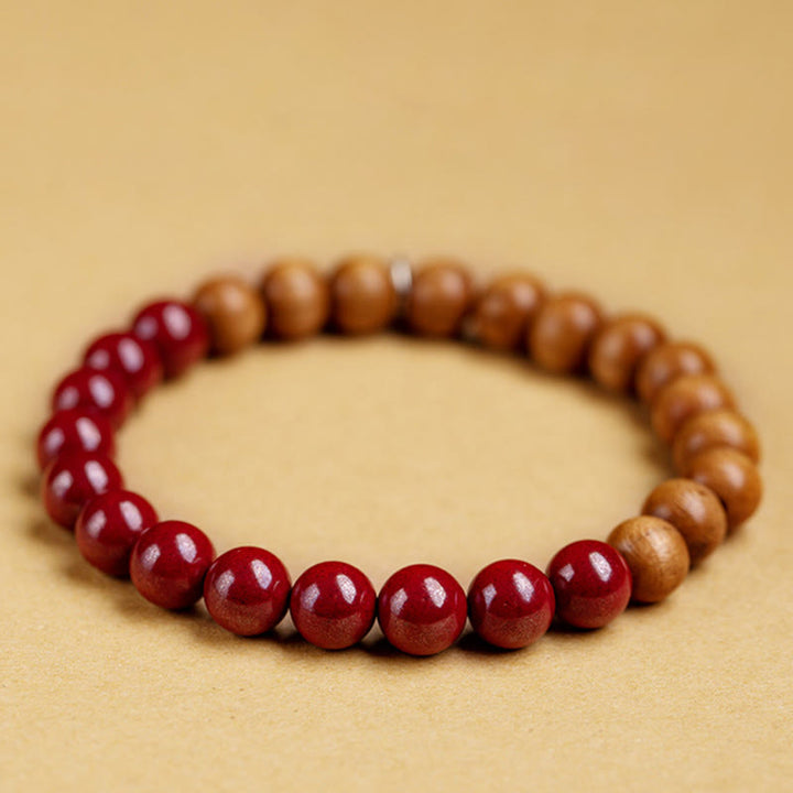 Pulsera de cinabrio de madera de melocotón de plata de ley 925 con Buddha Stones para protegerse de los malos espíritus - image 6