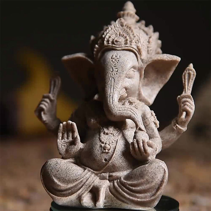 Estatua de elefante Ganesh Ganpati de Buddha Stones , bendición de riqueza, decoración del hogar