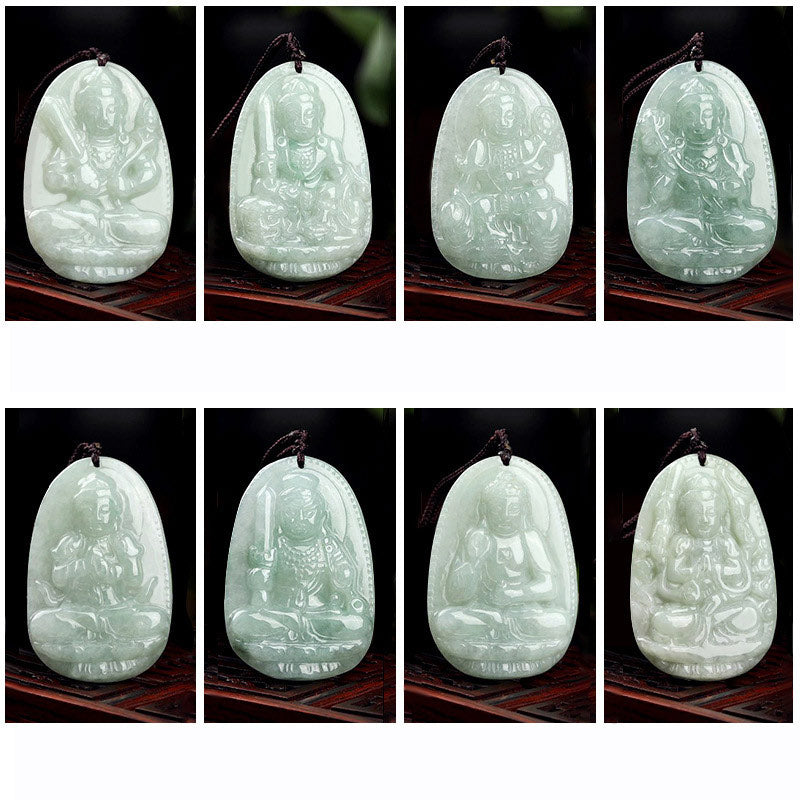 Buddha Stones Zodíaco Chino Buda Natal Jade Riqueza Prosperidad Collar Colgante - image 21
