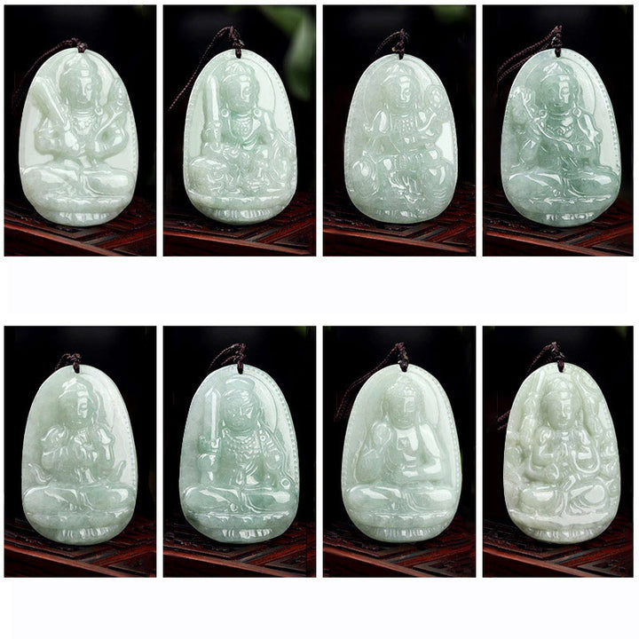 Buddha Stones Zodíaco Chino Buda Natal Jade Riqueza Prosperidad Collar Colgante - image 21