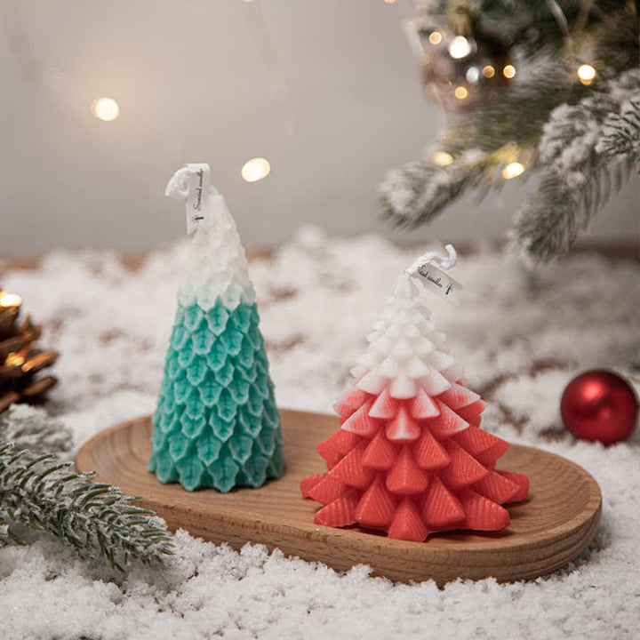 Regalo de vela de cera de soja perfumado árbol de Navidad para amigos de la familia