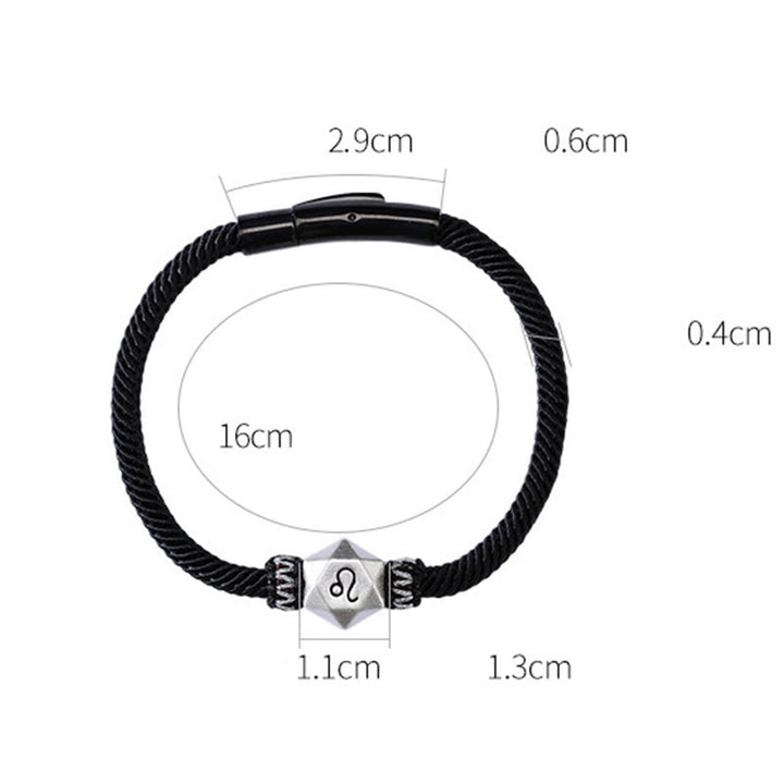 Pulsera de hilo hecha a mano con protección de las 12 constelaciones del zodíaco de plata de ley 999 con Buddha Stones
