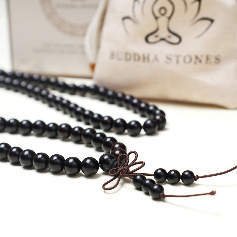 Pulsera de cuentas de Mala con Buddha Stones , 108, oración, meditación, sándalo, elástica - image 11