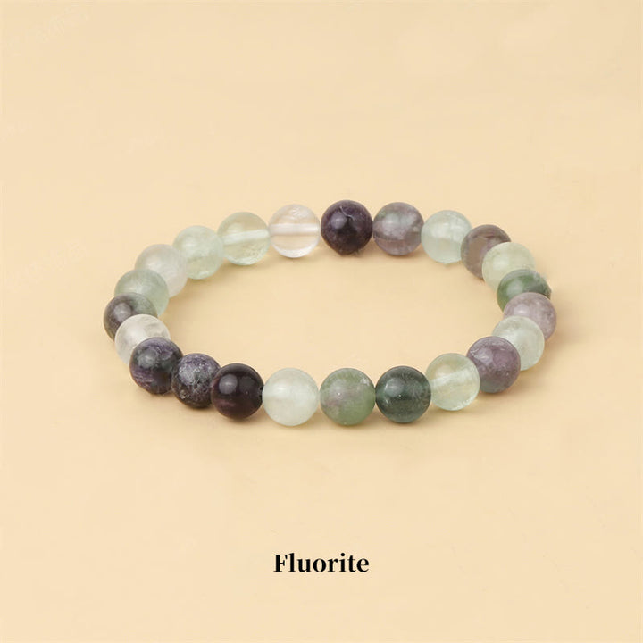 Pulsera de cuentas curativas de cuarzo con piedra natural de piedras de Buddha Stones - 8 mm - Fluorita - image 40