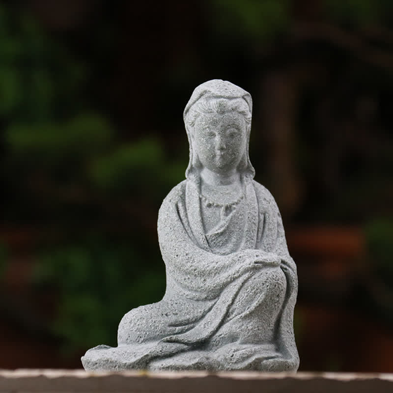 Buddha Stones Estatua de Avalokitesvara Bendición Decoración del hogar