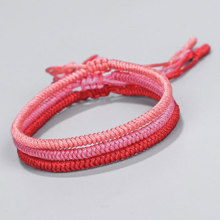 Pulsera trenzada de protección de nudo King Kong tibetano de Buddha Stones 3 piezas