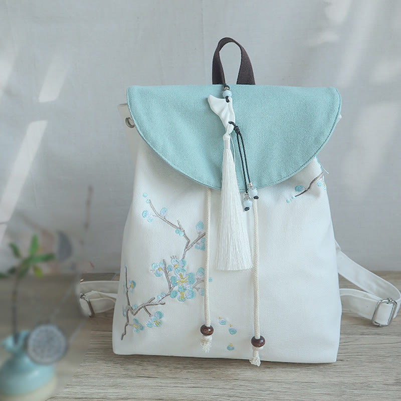 Mochila de lona de gran capacidad bordada hecha a mano con Buddha Stones - image 18