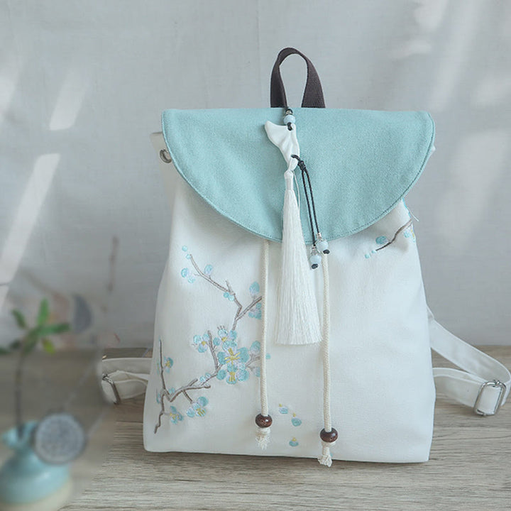 Mochila de lona de gran capacidad bordada hecha a mano con Buddha Stones - image 18