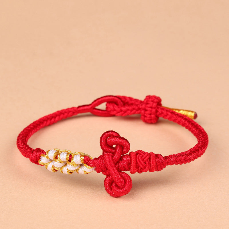 Pulsera de cuerda trenzada hecha a mano con Buddha Stones , nudo Wenchang, fuerza de la suerte