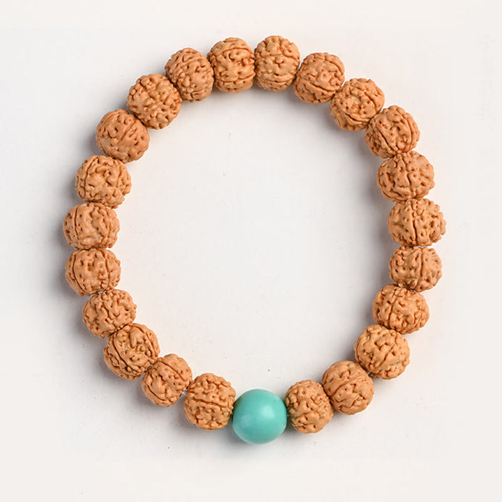 Buddha Stones Tíbet Rudraksha Bodhi Semilla Riqueza Pulsera auspiciosa