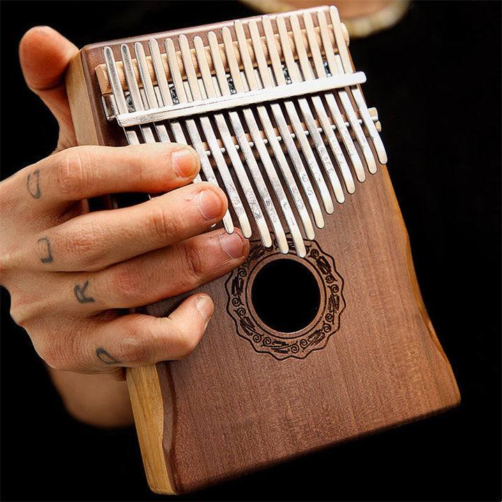 Buddha Stones Kalimba 17 teclas Piano de pulgar madera de caoba Acacia nogal Piano de dedo portátil