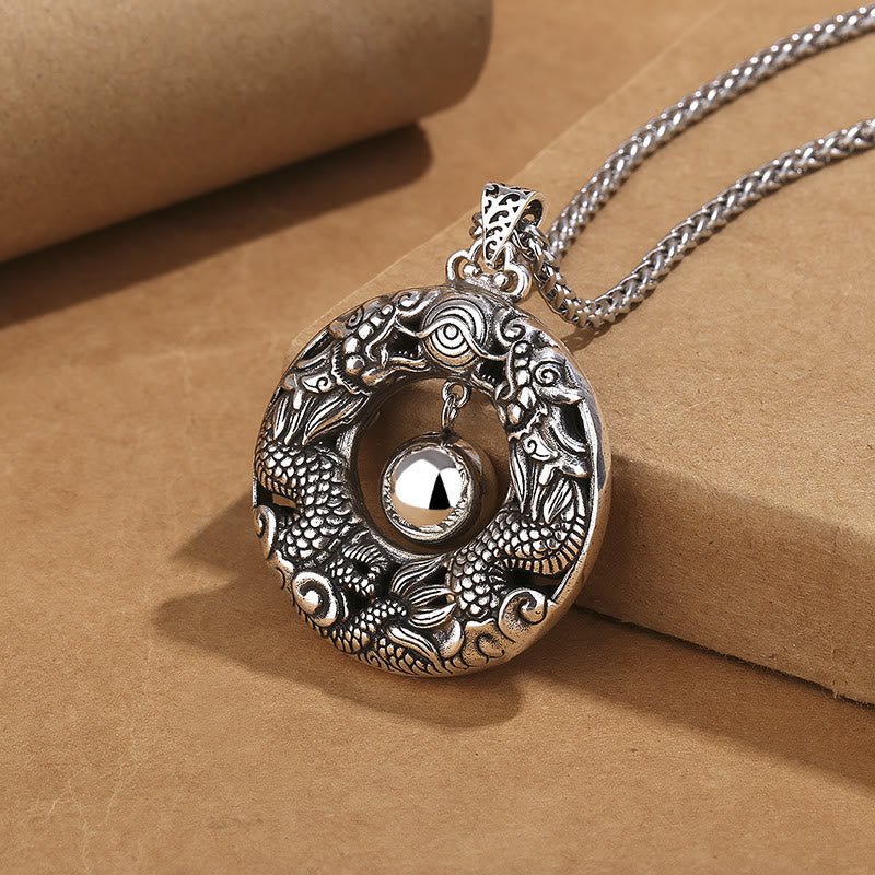 Colgante de collar de protección de cobre con cuentas de juego de dragón doble con Buddha Stones - image 2