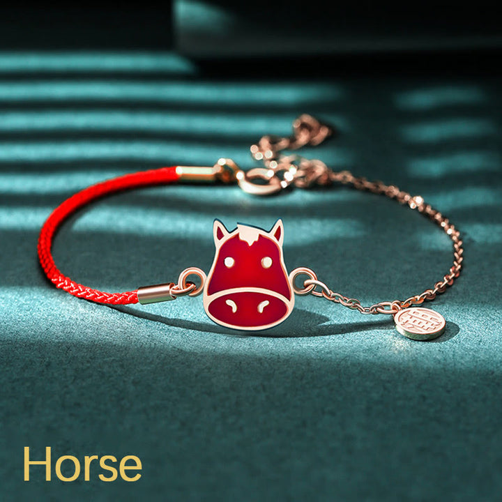 Pulsera de cadena de hilo rojo con Buddha Stones , Plata de Ley 925, que cambia de color, protección de la suerte del zodiaco chino - Caballo (circunferencia de muñeca 14-15 cm) - image 20
