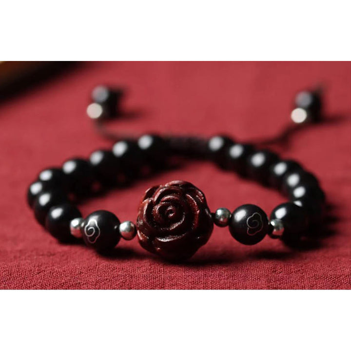Pulsera De Calmante De Sándalo Rojo Hoja Pequeña De Buddha Stones - image 6