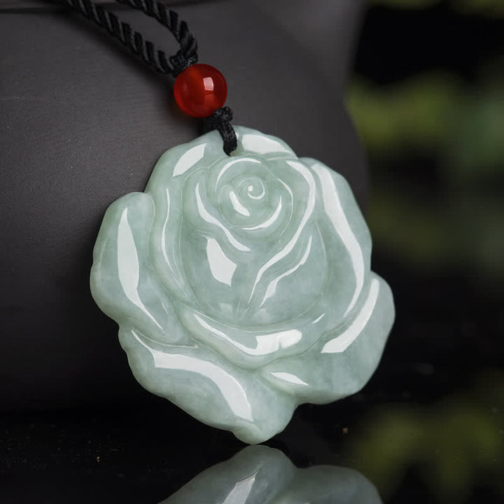 Collar con colgante de cadena con Buddha Stones, diseño de loto, Jade, abundancia y prosperidad