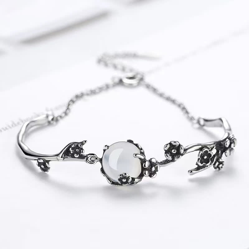 Pulsera Positiva Calcedonia Flor de Ciruelo Buddha Stones