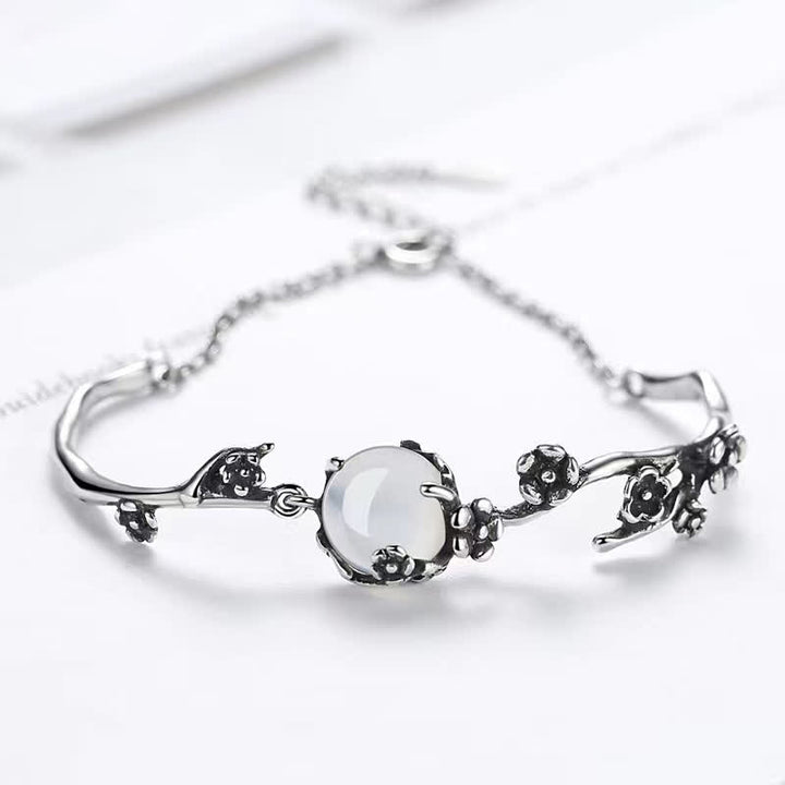 Pulsera Positiva Calcedonia Flor de Ciruelo Buddha Stones
