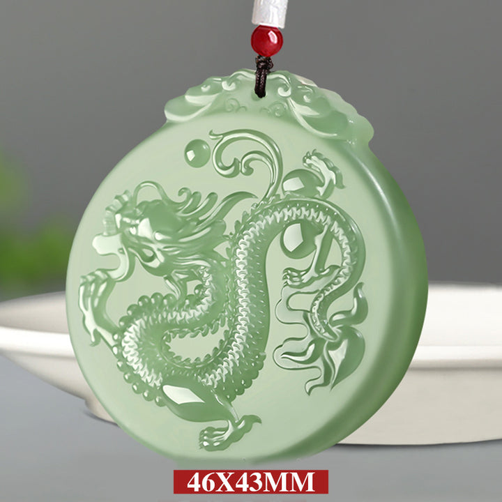 Buddha Stones Dragón del Zodíaco Chino Jade Suerte Collar Colgante de Cadena - image 6