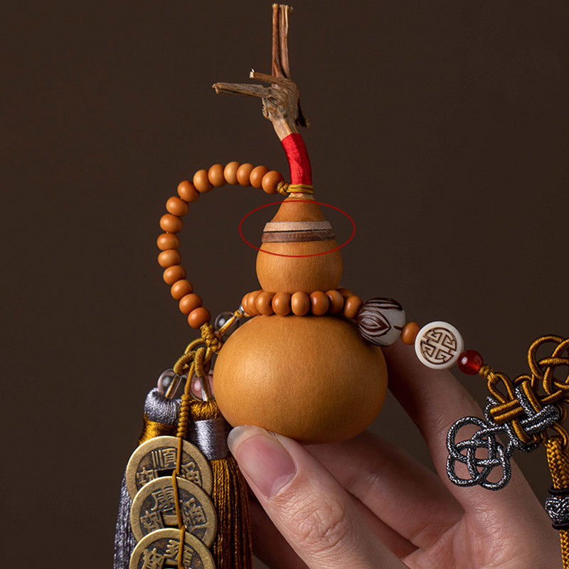 Buddha Stones, monedas Feng Shui, calabaza, nudo chino, monedas de la suerte, cinco emperadores, dinero, riqueza, decoración de borlas