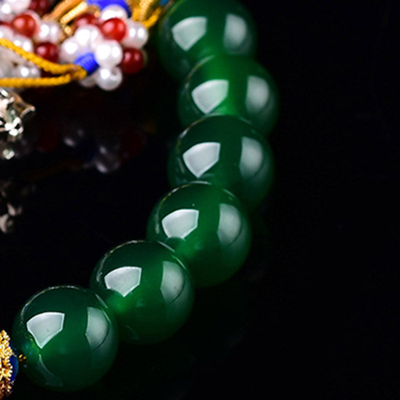 Ágata verde Natural muñeca Mala éxito encanto bolsillo Mala decoración del coche