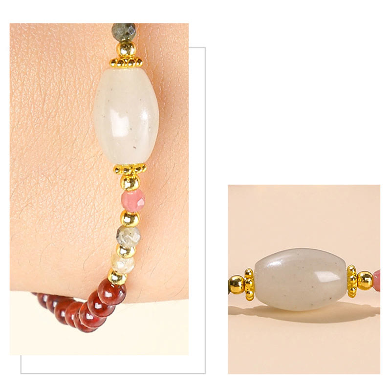 Pulsera Pasión con Cuentas de Turmalina y Jade Granate con Buddha Stones