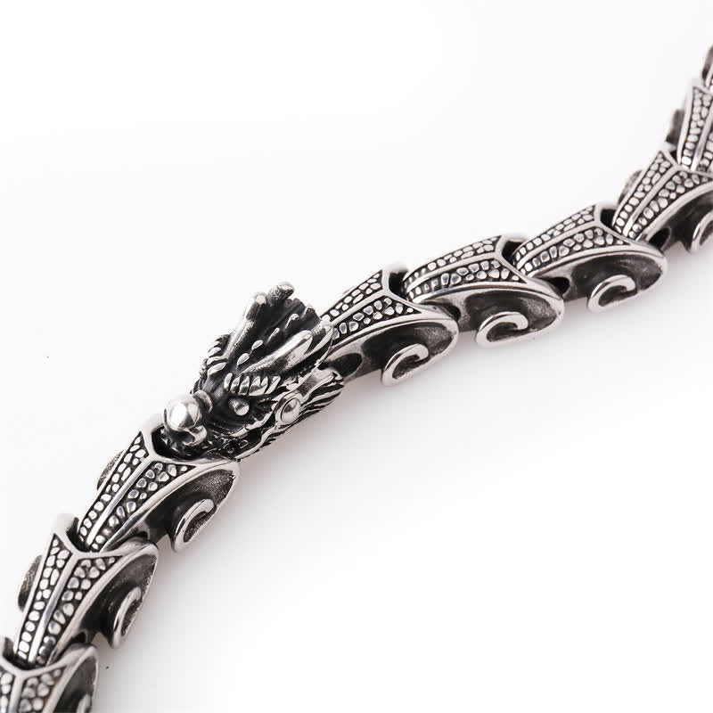 Pulsera con colgante de collar de protección de acero de titanio con diseño de dragón de Buddha Stones - image 9