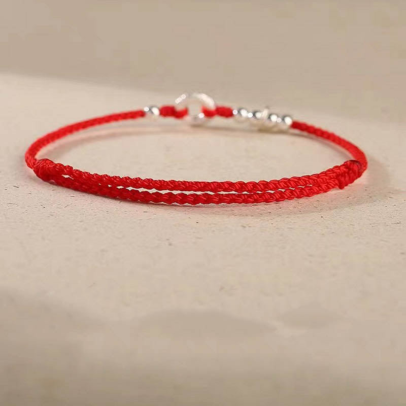 Tobillera con pulsera de sonido y seguridad con hebilla de paz y nubes propicias de Plata de Ley 925 con Buddha Stones