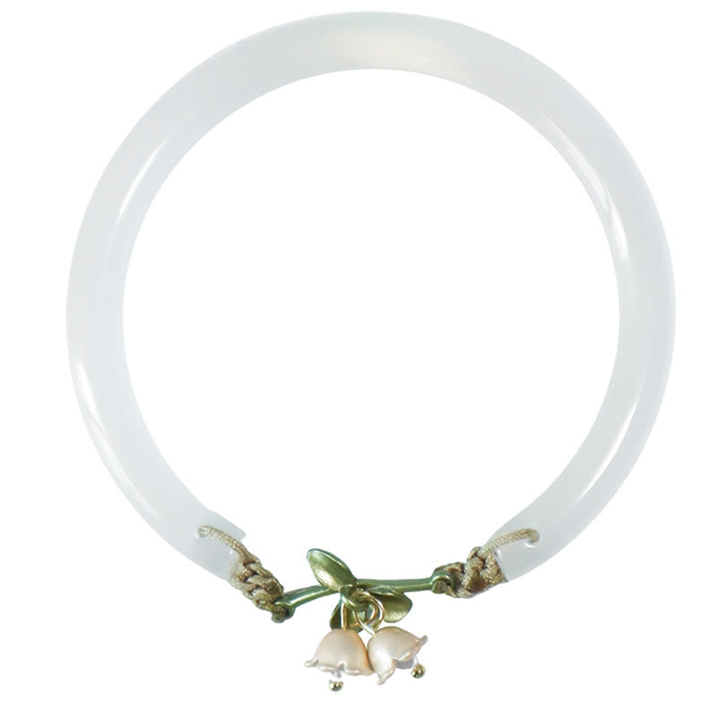 Brazalete de pulsera de fuerza de felicidad de flor de lirio de los valles
