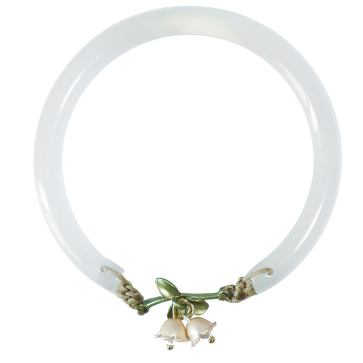 Brazalete de pulsera de fuerza de felicidad de flor de lirio de los valles