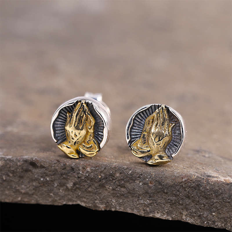 Pendientes de plata de ley 925 Namaste Igualdad - Namaste (Inclinación con respeto y conexión) - image 0