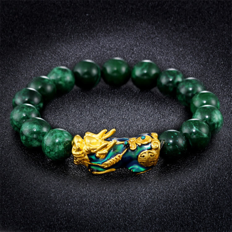 Pulsera de protección de la abundancia de jade Pixiu de Buddha Stones - image 1
