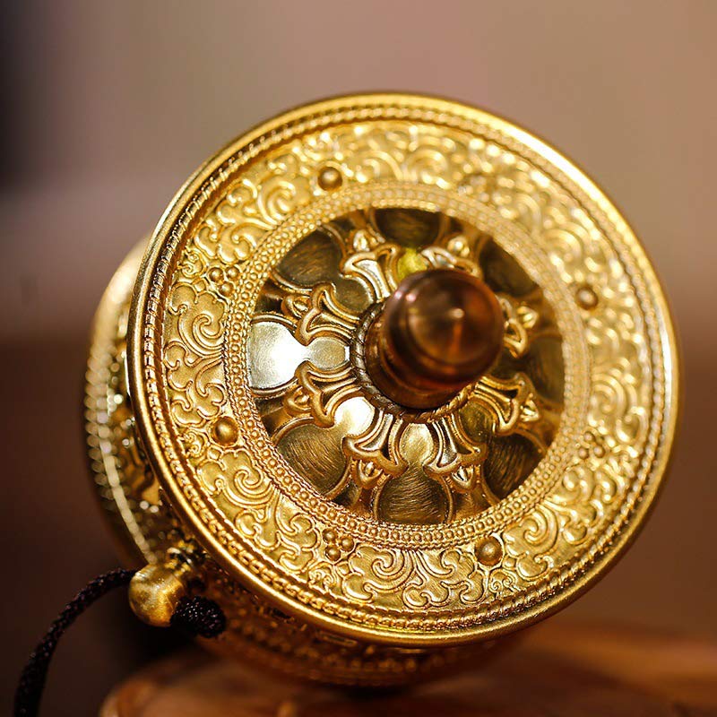 Rueda de oración tibetana Seis palabras verdaderas Decoración curativa de sándalo