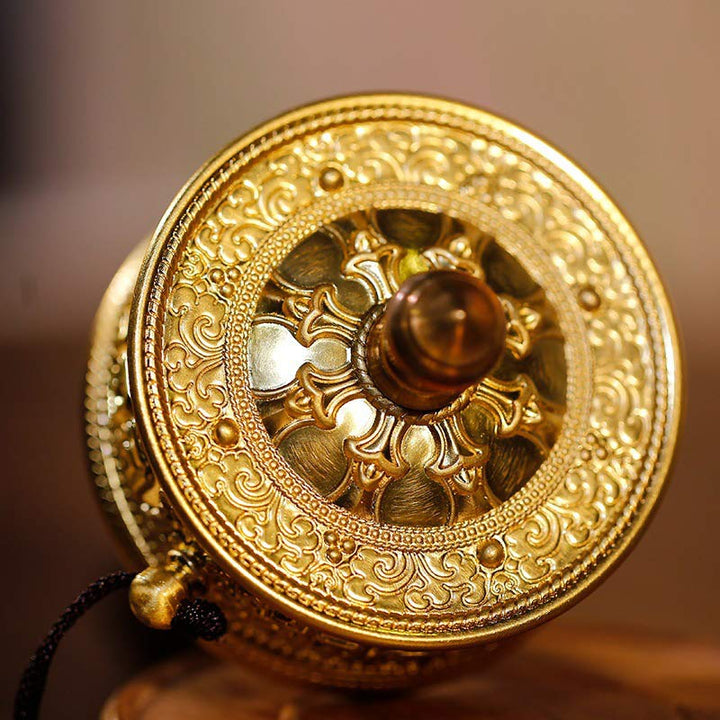 Rueda de oración tibetana Seis palabras verdaderas Decoración curativa de sándalo