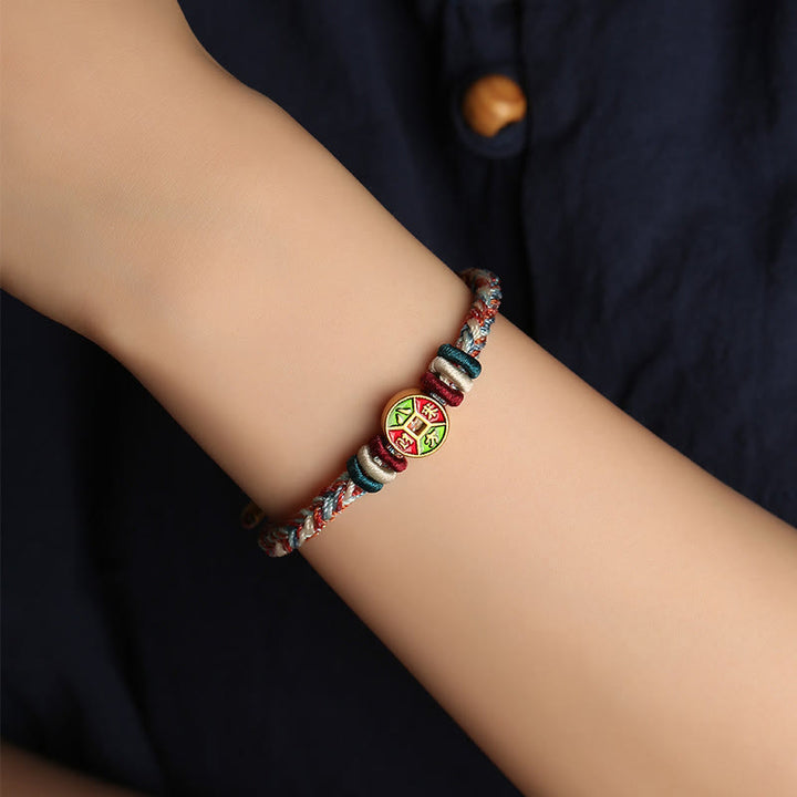 ❗❗❗Una venta flash: Buddha Stones, cuerda colorida, la riqueza viene de todas las direcciones, pulsera de la suerte hecha a mano con ocho hilos y nudo de la paz