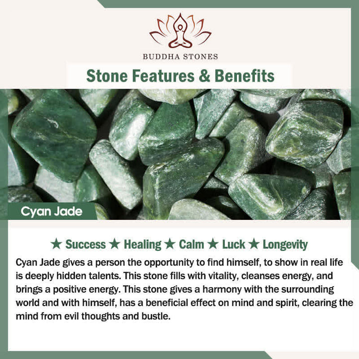 Pendientes de botón con forma de conejo de la suerte y Buddha Stones en plata de ley 925 con jade cian hetiano
